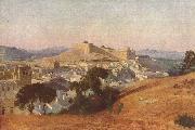 Jean-Baptiste Camille Corot Ansicht von Villeneuve-Les-Avignon, Das Fort Saint-Andre oil